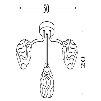 Searchlight - Aufgesetzte Deckenleuchte ASTRAL 3xG9/33W/230V goldfarben