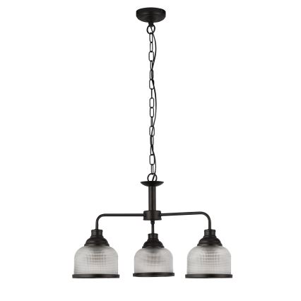 Searchlight - Hängeleuchte an Kette BISTRO 3xE27/60W/230V schwarz