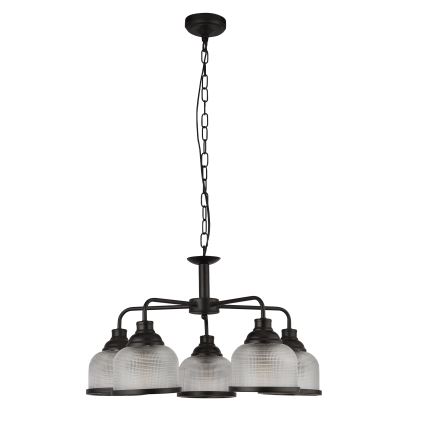 Searchlight - Hängeleuchter an Kette BISTRO 5xE27/60W/230V schwarz