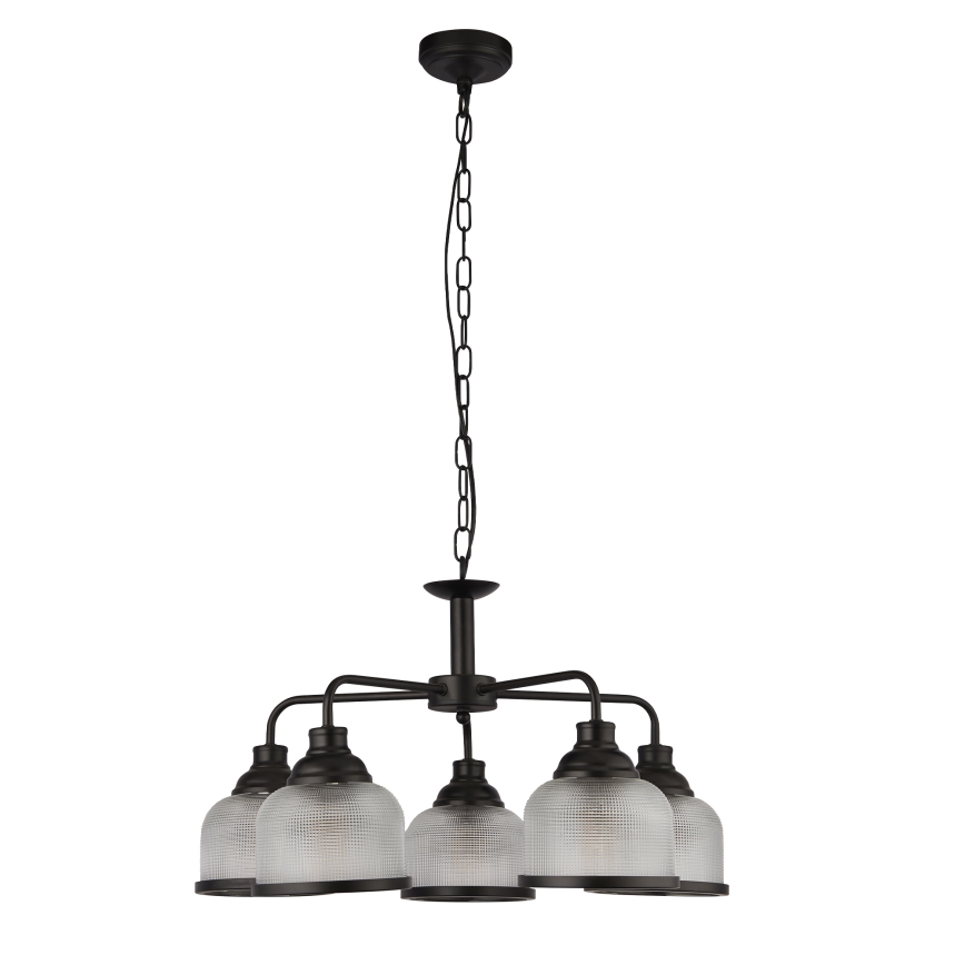 Searchlight - Hängeleuchter an Kette BISTRO 5xE27/60W/230V schwarz