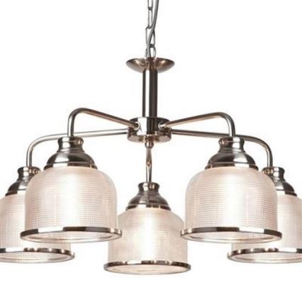 Searchlight - Hängeleuchte an Kette BISTRO 5xE27/60W/230V glänzendes Chrom