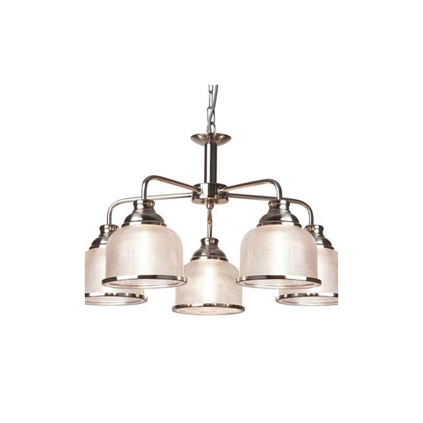 Searchlight - Hängeleuchte an Kette BISTRO 5xE27/60W/230V glänzendes Chrom