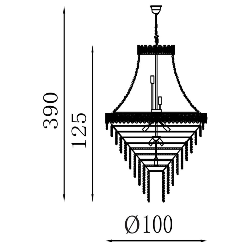 Searchlight - Kronleuchter mit Kette LOUIS PHILLIPE 28xE14/60W/230V