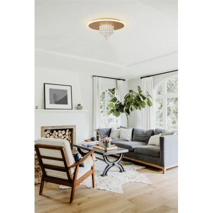 Searchlight - Dimmbare LED-Deckenleuchte DELUGE LED/20W/230V Ø 31,5 cm goldfarben