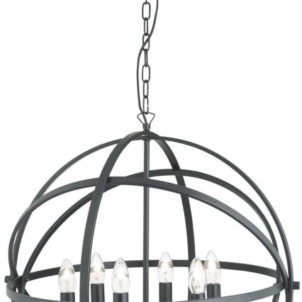 Searchlight - Hängeleuchte an Kette ORBIT 6xE14/60W/230V schwarz