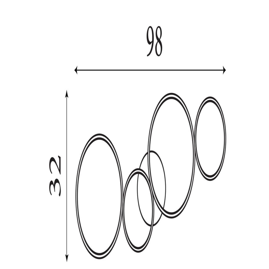 Searchlight - dimmbare LED-Deckenleuchte CIRQUE LED/37W/230V 3000K 33x97 cm