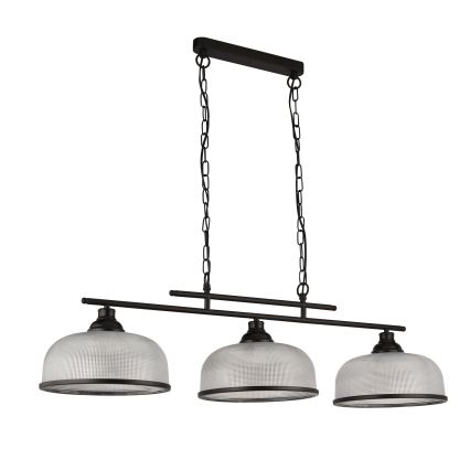 Searchlight - Hängeleuchte an Kette BISTRO 3xE27/60W/230V schwarz
