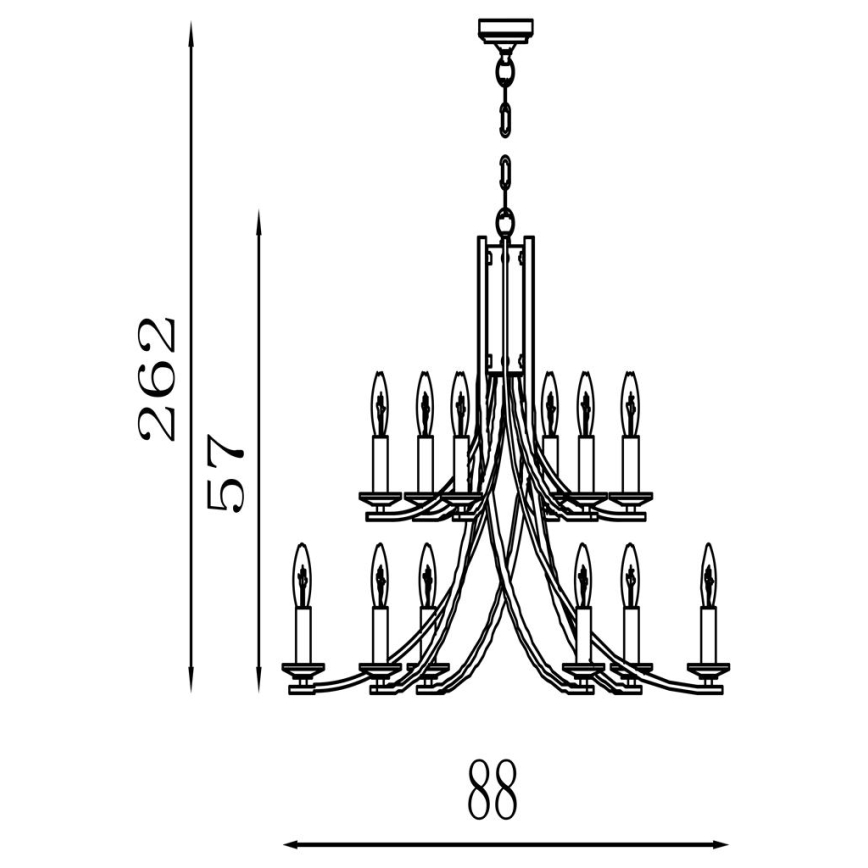 Searchlight - Kronleuchter mit Kette ASCONA 12xE14/60W/230V