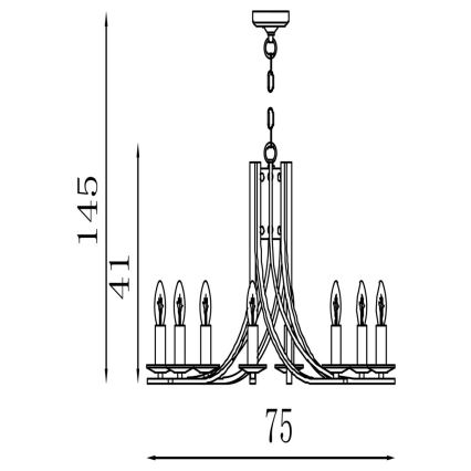 Searchlight - Kronleuchter mit Kette ASCONA 8xE14/60W/230V