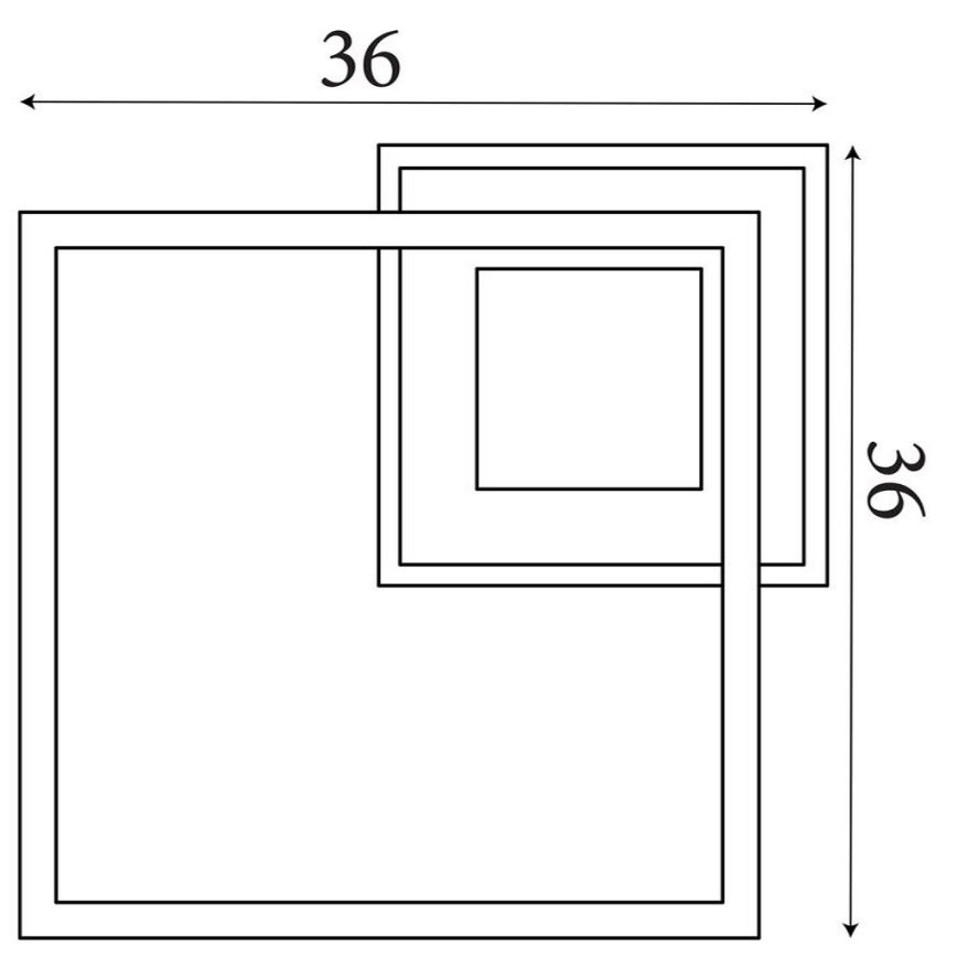 Searchlight - Dimmbare LED-Deckenleuchte QUADRATE LED/24W/230V 36x36 cm schwarz