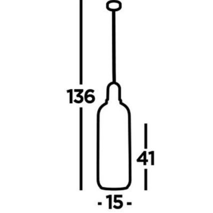 Searchlight - Hängeleuchte PIPETTE 1xE27/60W/230V shiny