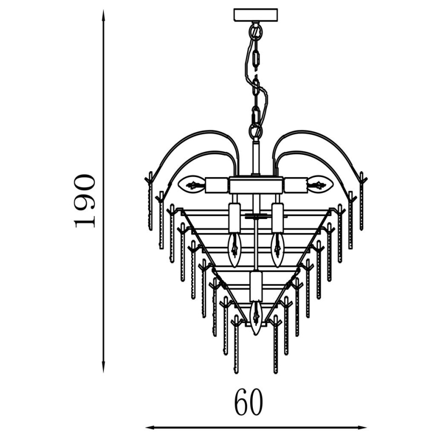 Searchlight - Kronleuchter mit Kette FEATHER 10xE14/60W/230V