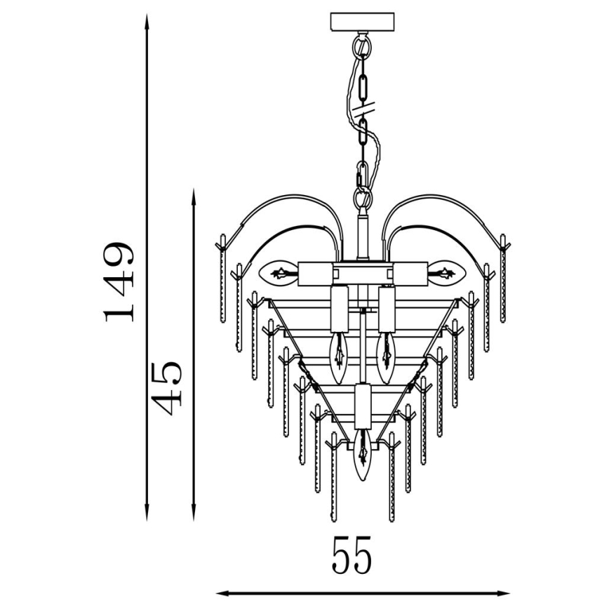 Searchlight - Kronleuchter mit Kette FEATHER 6xE14/60W/230V
