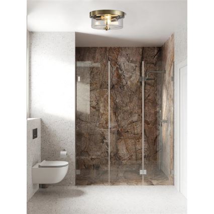 Searchlight - Badezimmer-Deckenleuchte PRESTON, 2x E27/60W, 230V, IP44, Ø 33 cm, Messing