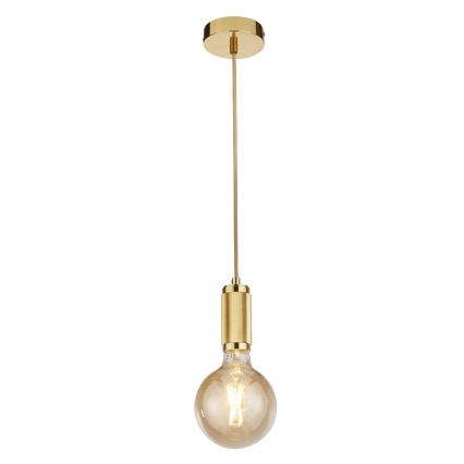 Searchlight - Pendelleuchte mit Kabel SUSPENSION 1xE27/60W/230V goldfarben