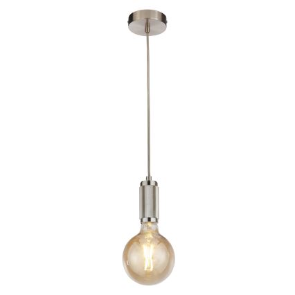 Searchlight - Pendelleuchte an Kabel SUSPENSION 1xE27/60W/230V silber