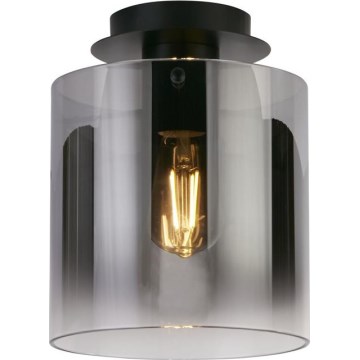 Searchlight - Deckenleuchte SWEDEN 1xE27/60W/230V Ø 22 cm schwarz/rauchfarben