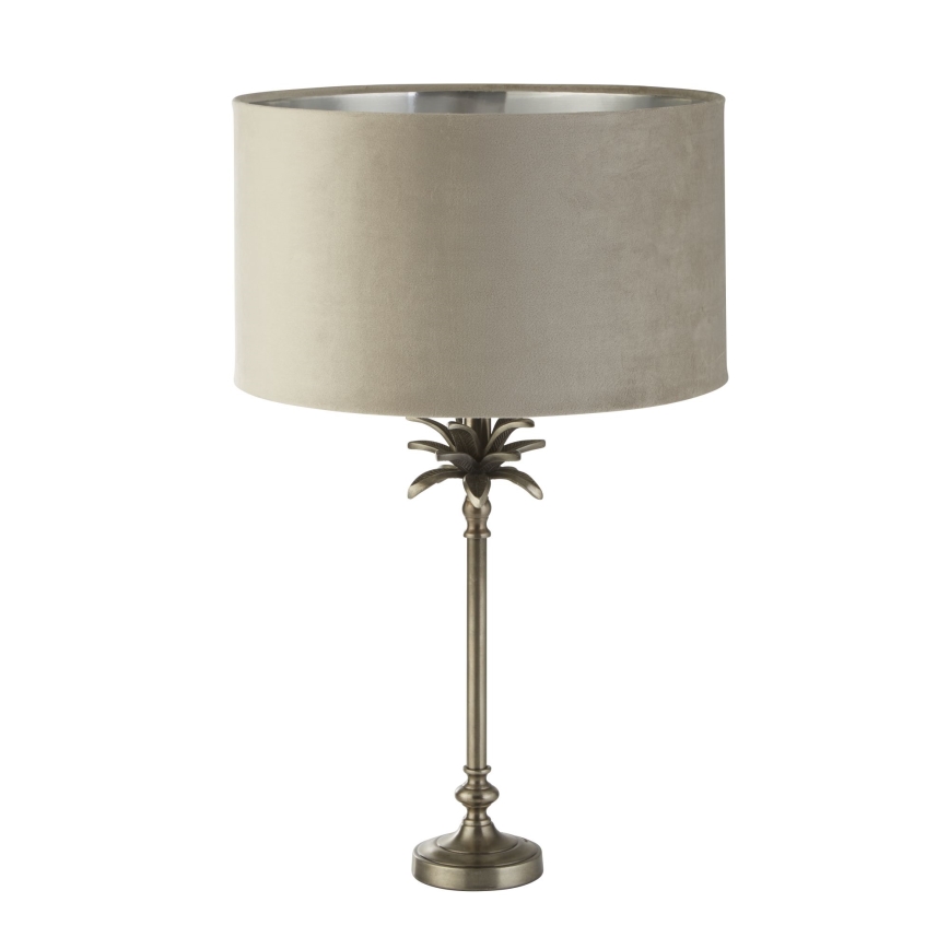 Searchlight - Tischleuchte PALM 1xE27/10W/230V beige/matt Chrom