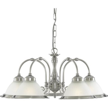 Searchlight - Hängeleuchte an Kette AMERICAN DINER 5xE14/60W/230V glänzendes Chrom