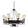 Searchlight - Ketten-Kronleuchter CARTWHEEL 8xE27/60W/230V schwarz