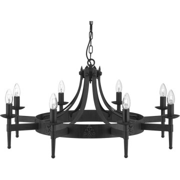 Searchlight - Kronleuchter an Kette CARTWHEEL 8xE14/60W/230V schwarz