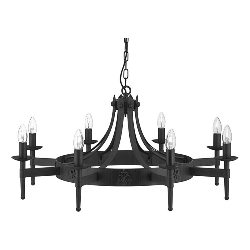 Searchlight - Kronleuchter an Kette CARTWHEEL 8xE14/60W/230V schwarz