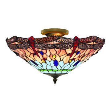 Searchlight - Tiffany Deckenleuchte DRAGONFLY 3xE14/40W/230V