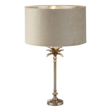 Searchlight - Tischleuchte PALM 1xE27/10W/230V beige/matt Chrom
