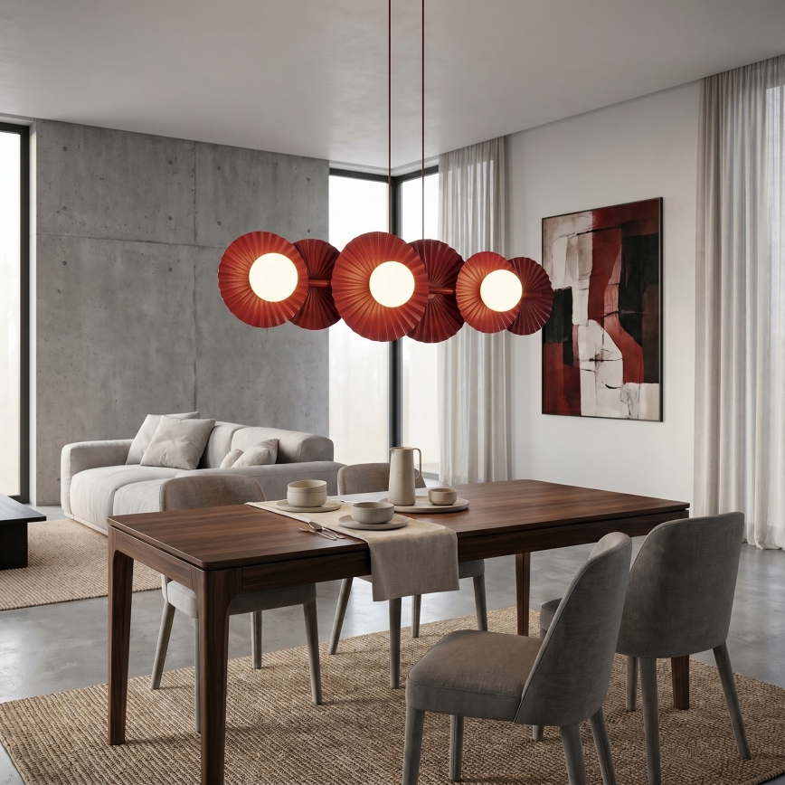 Seil-Hängeleuchte UMBRA 6xG9/8W/230V rot