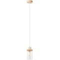 Seil-Hängeleuchte WOODNEST 1xE27/15W/230V Kiefer/Creme