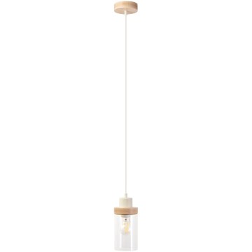 Seil-Hängeleuchte WOODNEST 1xE27/15W/230V Kiefer/Creme
