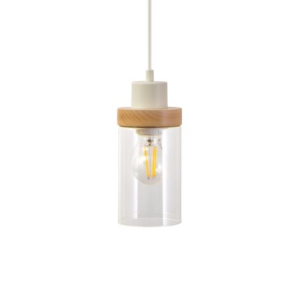 Seil-Hängeleuchte WOODNEST 1xE27/15W/230V Kiefer/Creme