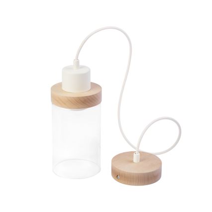 Seil-Hängeleuchte WOODNEST 1xE27/15W/230V Kiefer/Creme