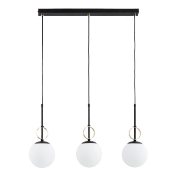 Seil-Pendelleuchte DORENA 3xE14/10W/230V schwarz/gold