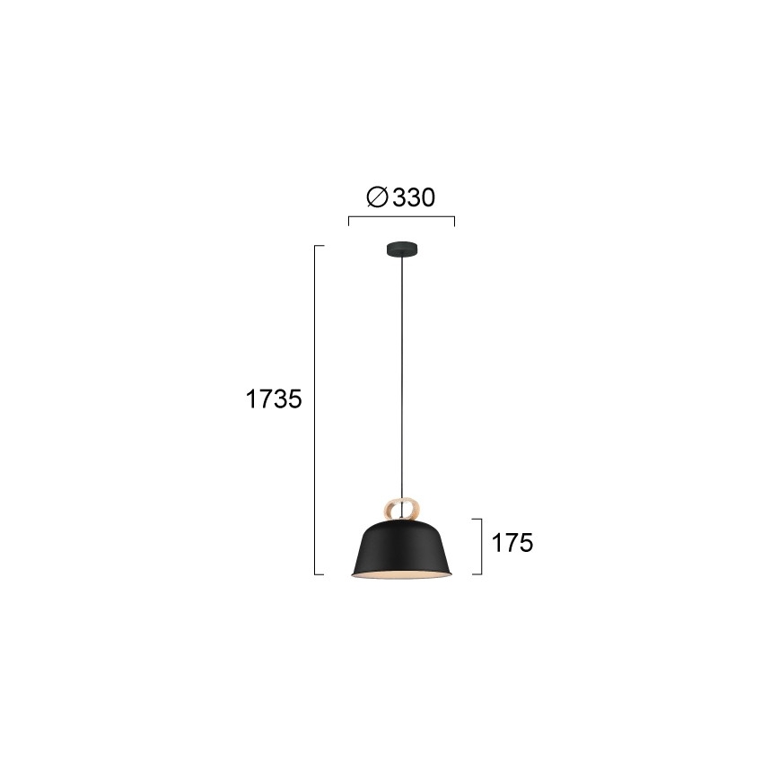 Seilpendelleuchte CLIP 1xE27/40W/230V schwarz/braun