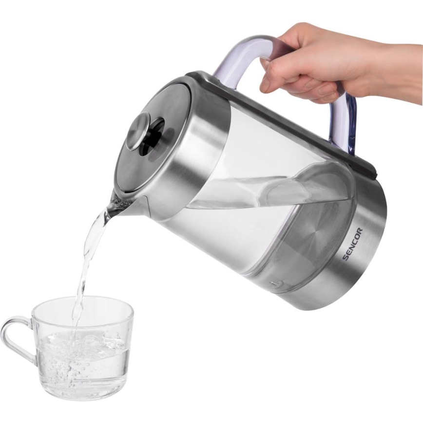 Sencor - 1,5 l Wasserkocher mit Temperaturregelung, 1500 W/230 V, Edelstahl