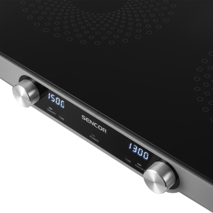 Sencor - 2-flammiges Glaskeramikkochfeld mit LCD-Anzeige 3500W/230V