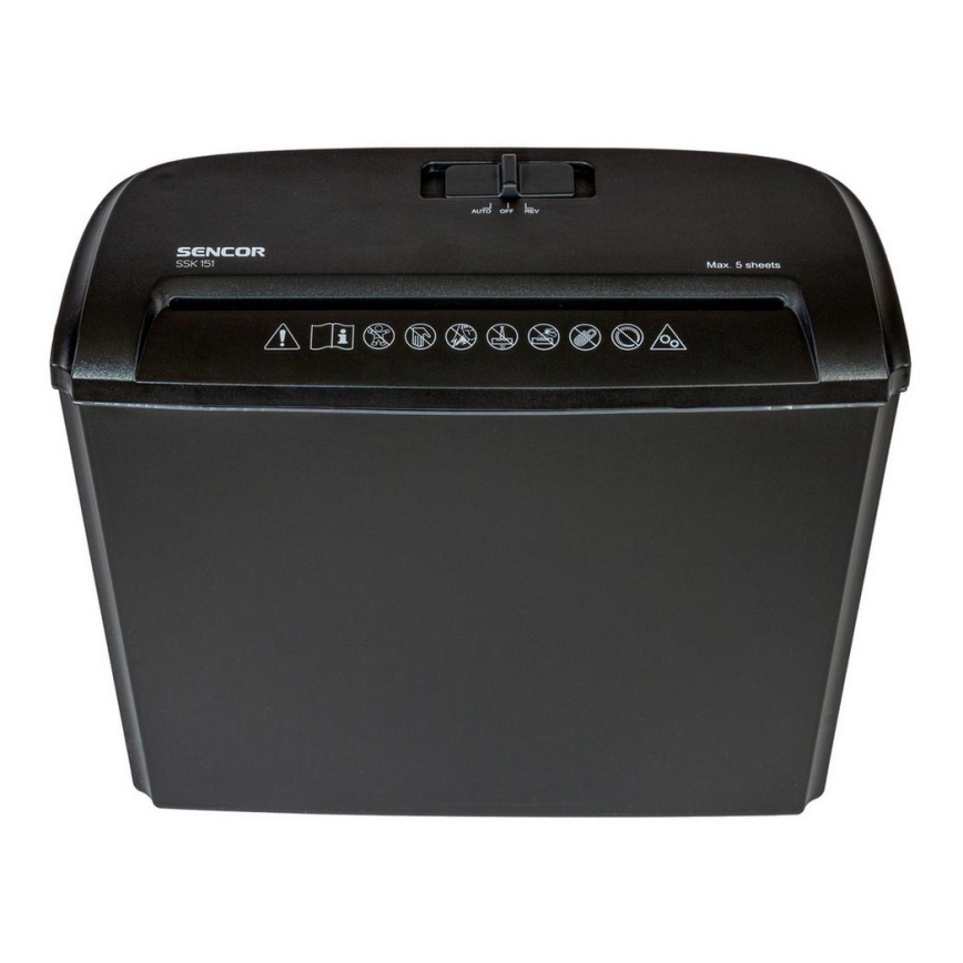 Sencor - Aktenvernichter A4 Volumen 7 l 230V schwarz