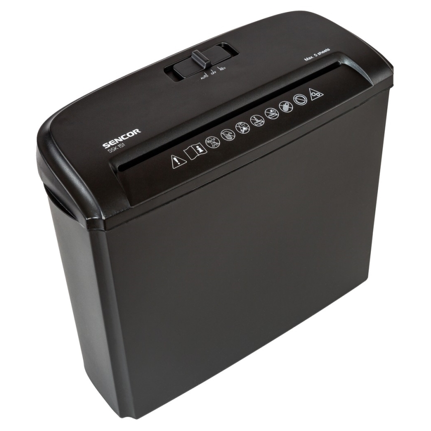 Sencor - Aktenvernichter A4 Volumen 7 l 230V schwarz