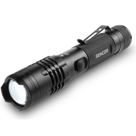 Sencor – Aufladbare LED-Taschenlampe LED/10W IP22 schwarz