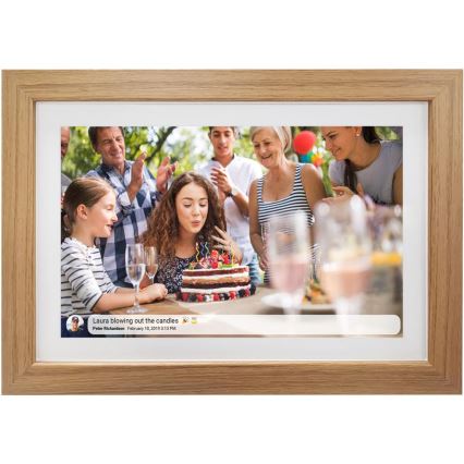 Sencor - Digitaler Fotorahmen 10,1 mit Lautsprecher, 230 V, Wi‑Fi, Eiche