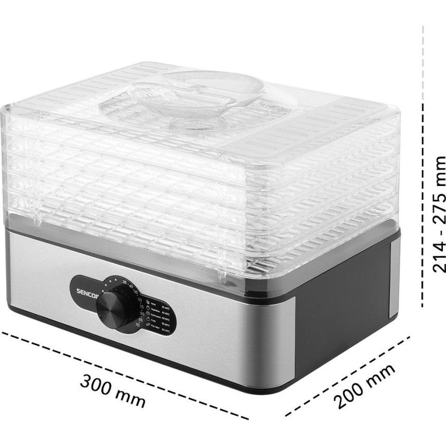 Sencor - Dörrautomat mit einstellbarer Temperaturregelung 700W/230V
