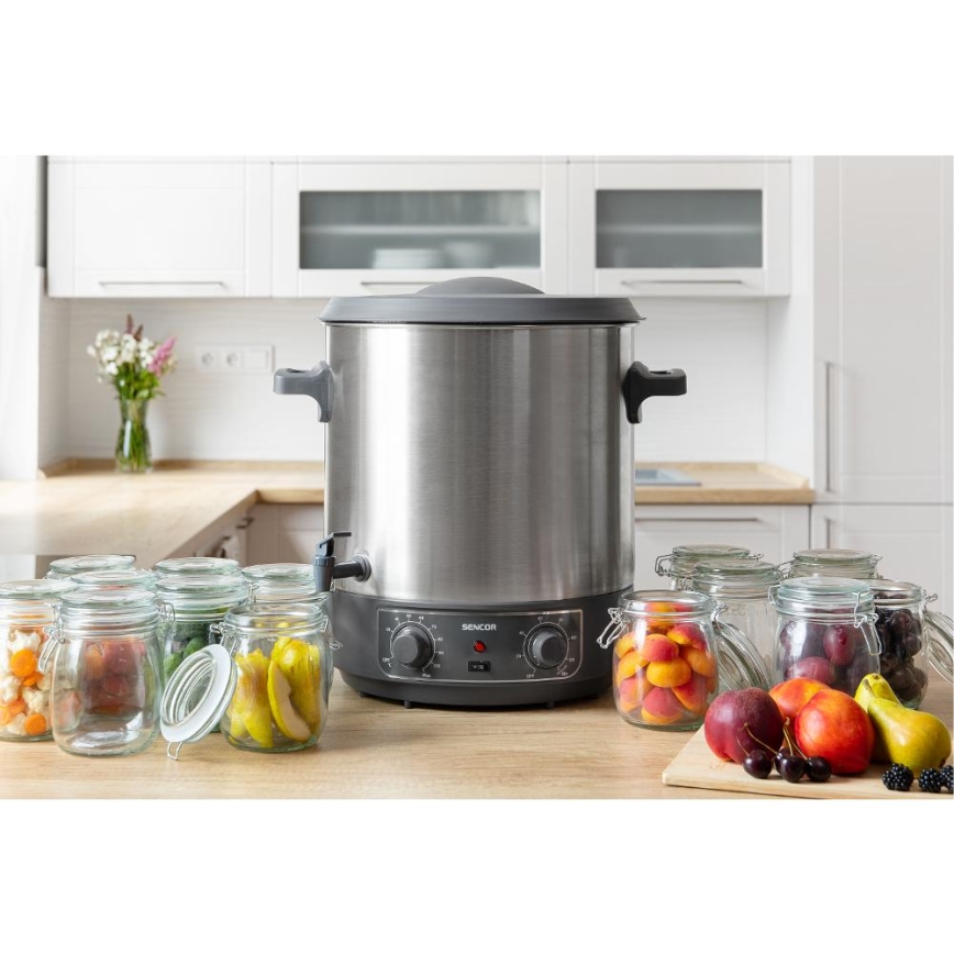 Sencor - Einkochtopf 27 l 1800 W/230 V Edelstahl/Grau