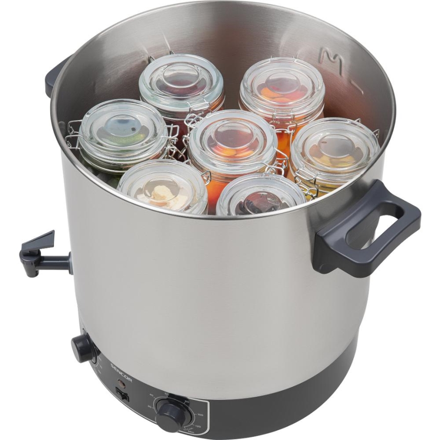 Sencor - Einkochtopf 27 l 1800 W/230 V Edelstahl/Grau