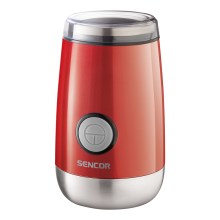 Sencor - Elektrische Kaffeebohnenmühle 60 g 150W/230V rot/chrom