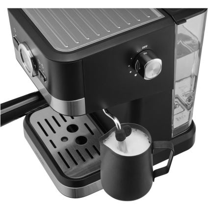 Sencor - Siebträgermaschine Espresso 1050W/230V Schwarz/Mattchrom