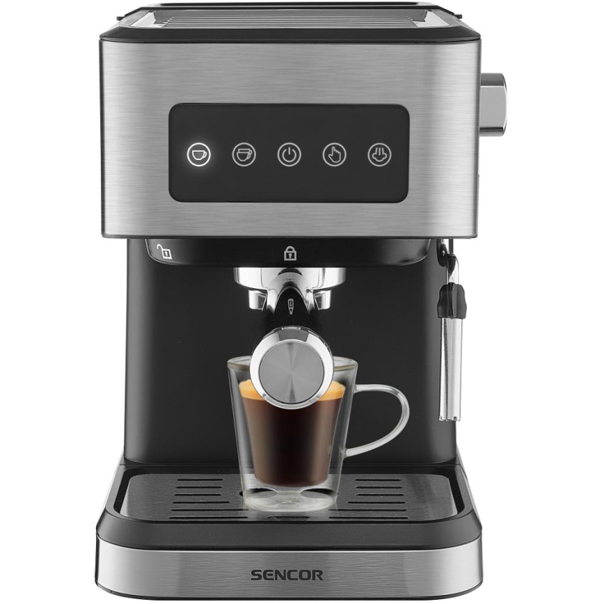Sencor - Espressomaschine mit Siebträger 1050 W/230 V schwarz/mattchrom