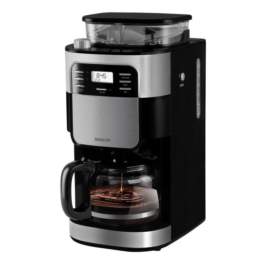 Sencor - Filterkaffeemaschine 1,5 l mit LCD-Display 900W/230V