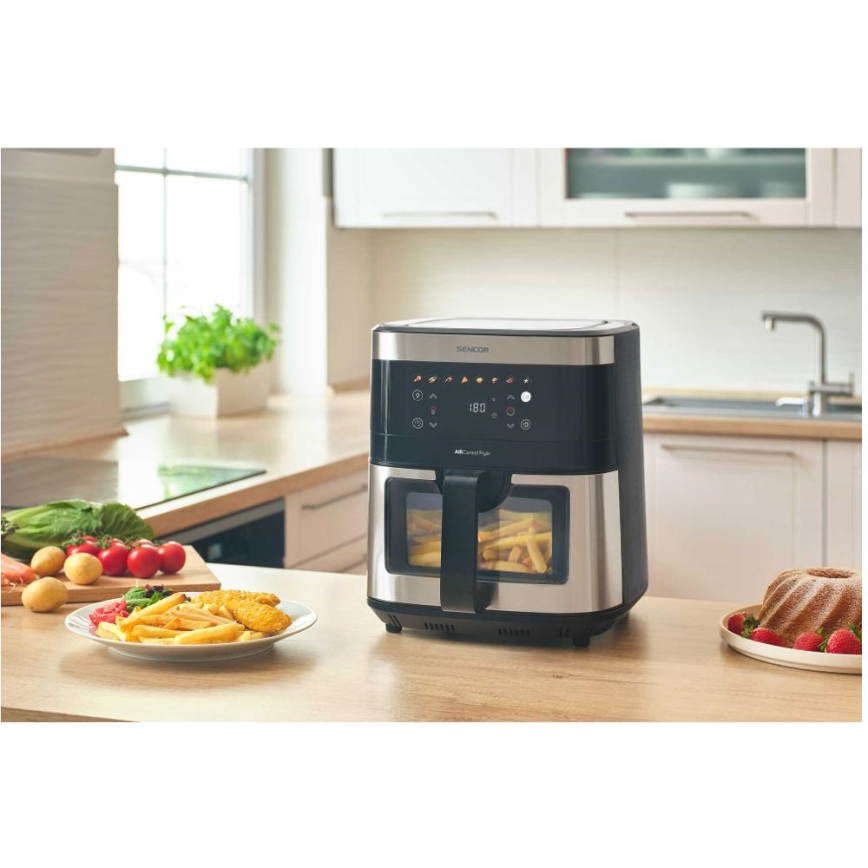 Sencor - Heißluftfritteuse 9 l 1700W/230V schwarz/matter Chrom