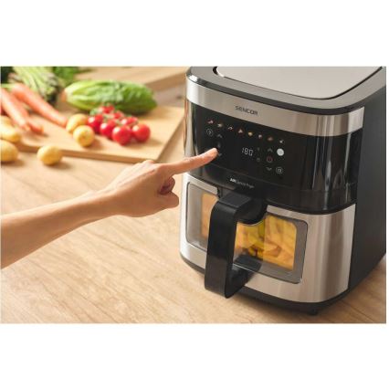 Sencor - Heißluftfritteuse 9 l 1700W/230V schwarz/matter Chrom